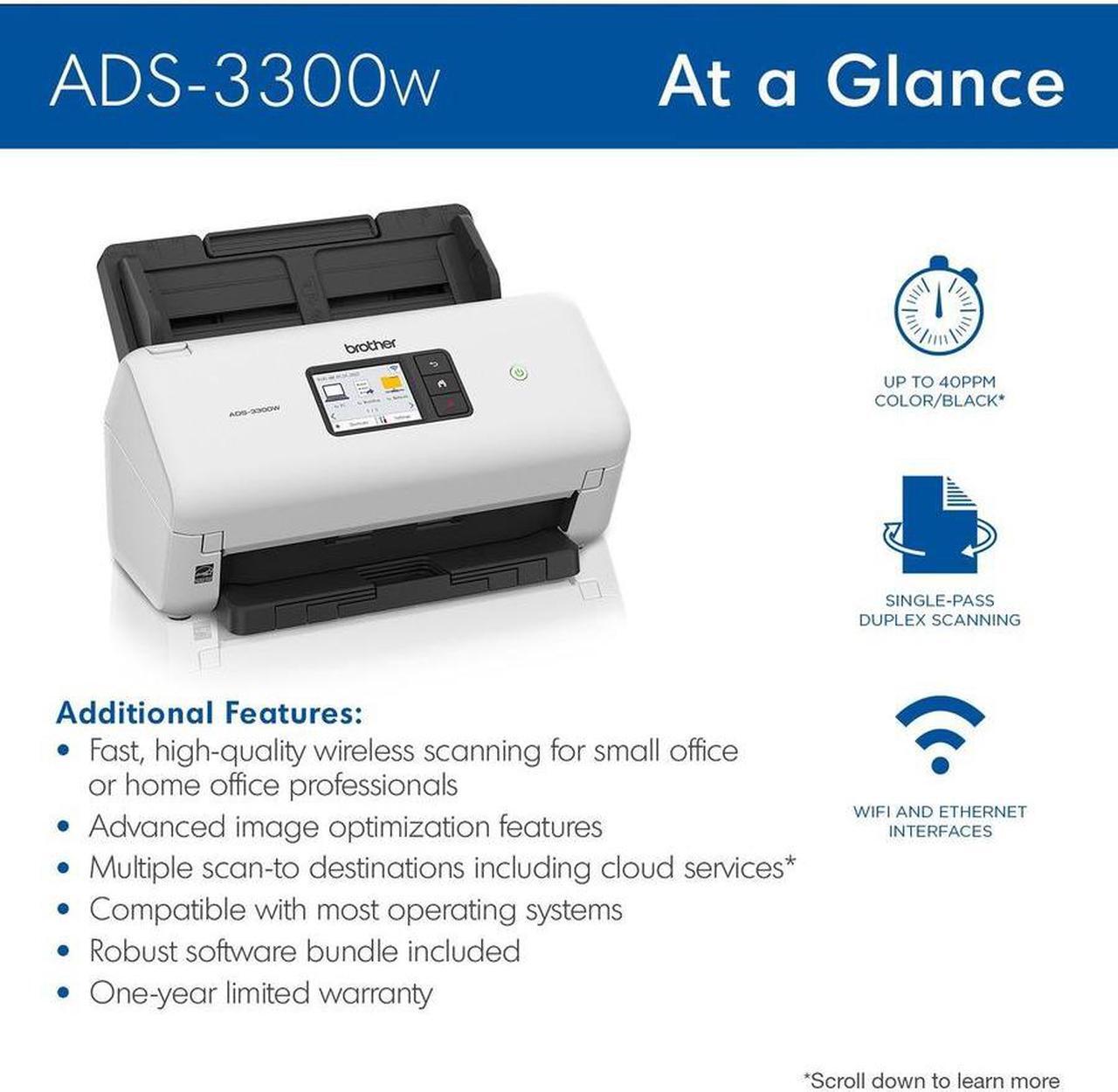 Alt view image 4 of 7 - Brother ADS-4300N 600 x 600 dpi Duplex Document Scanner