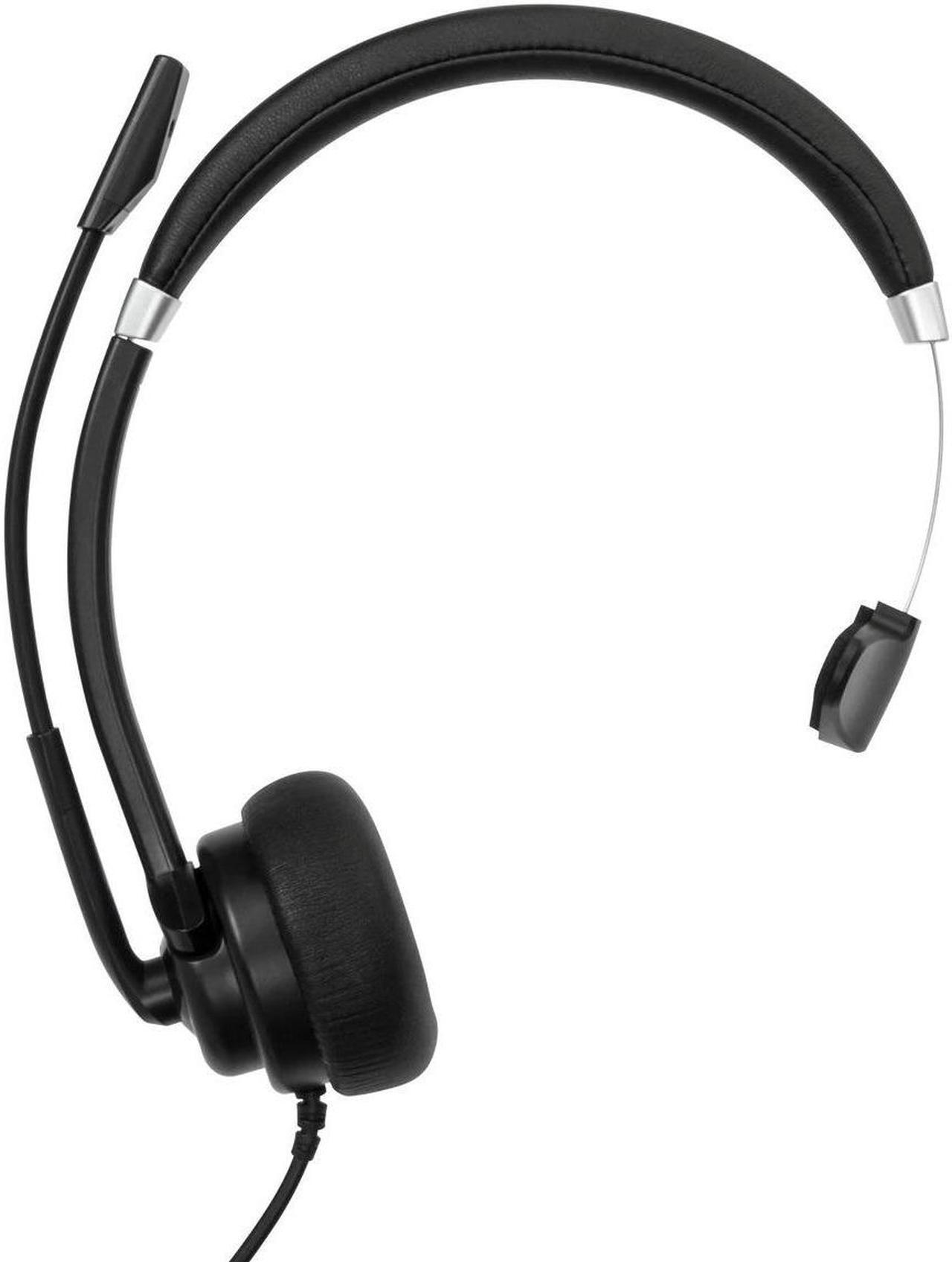 Alt view image 4 of 9 - Targus Wired Mono Headset - Mono - USB Type A - Wired - On-ear - Monaural - Ear-cup - Omni-directional, Noise Cancelling Microphone - Noise Canceling - Black