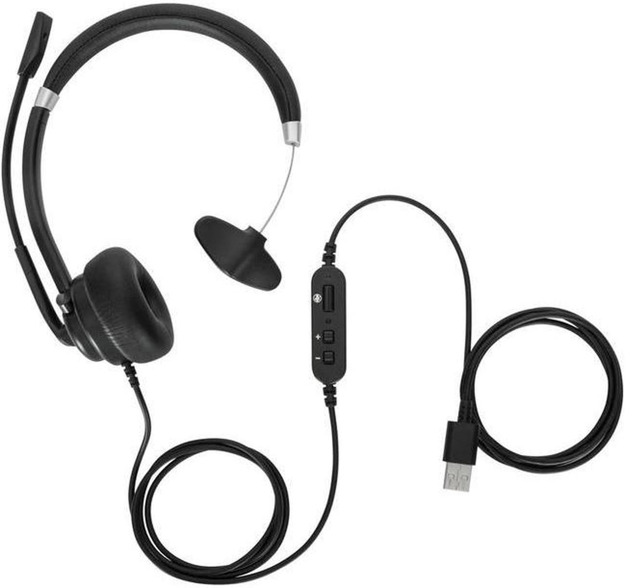 Main image of Targus Wired Mono Headset - Mono - USB Type A - Wired - On-ear - Monaural - Ear-cup - Omni-directional, Noise Cancelling Microphone - Noise Canceling - Black