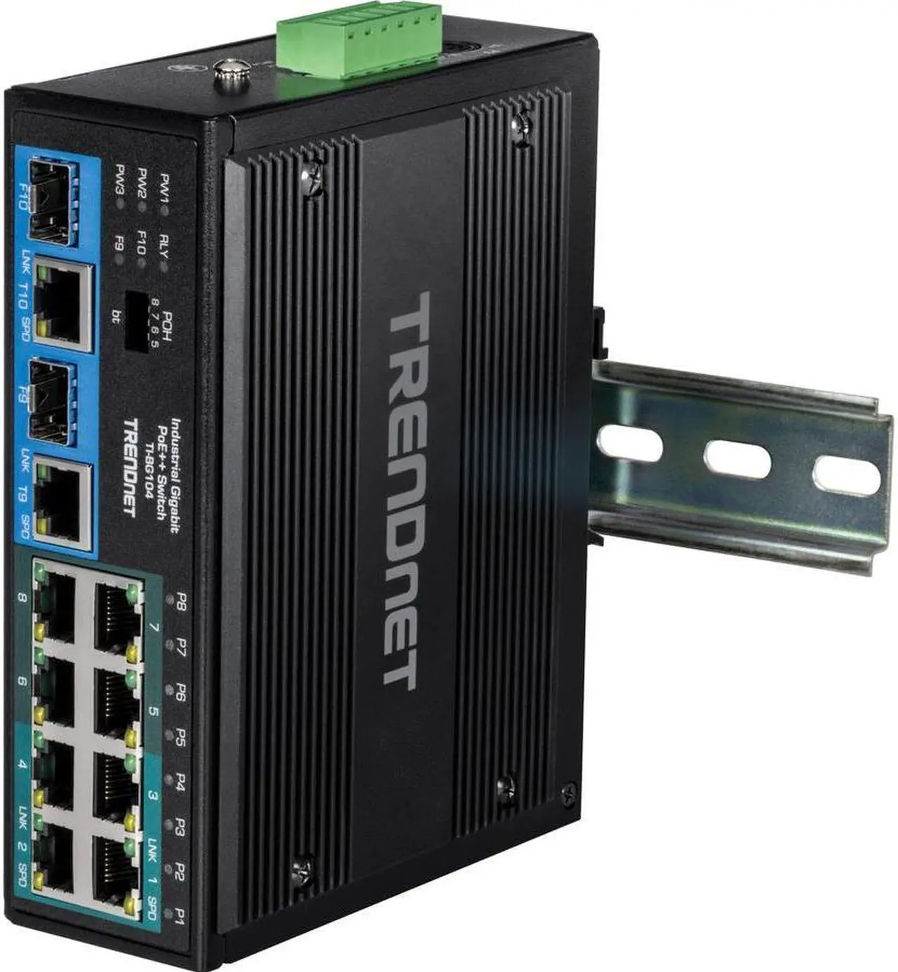 Alt view image 14 of 20 - TRENDnet  TI-BG104,10-Port Industrial Gigabit PoE++ DIN-Rail Switch
