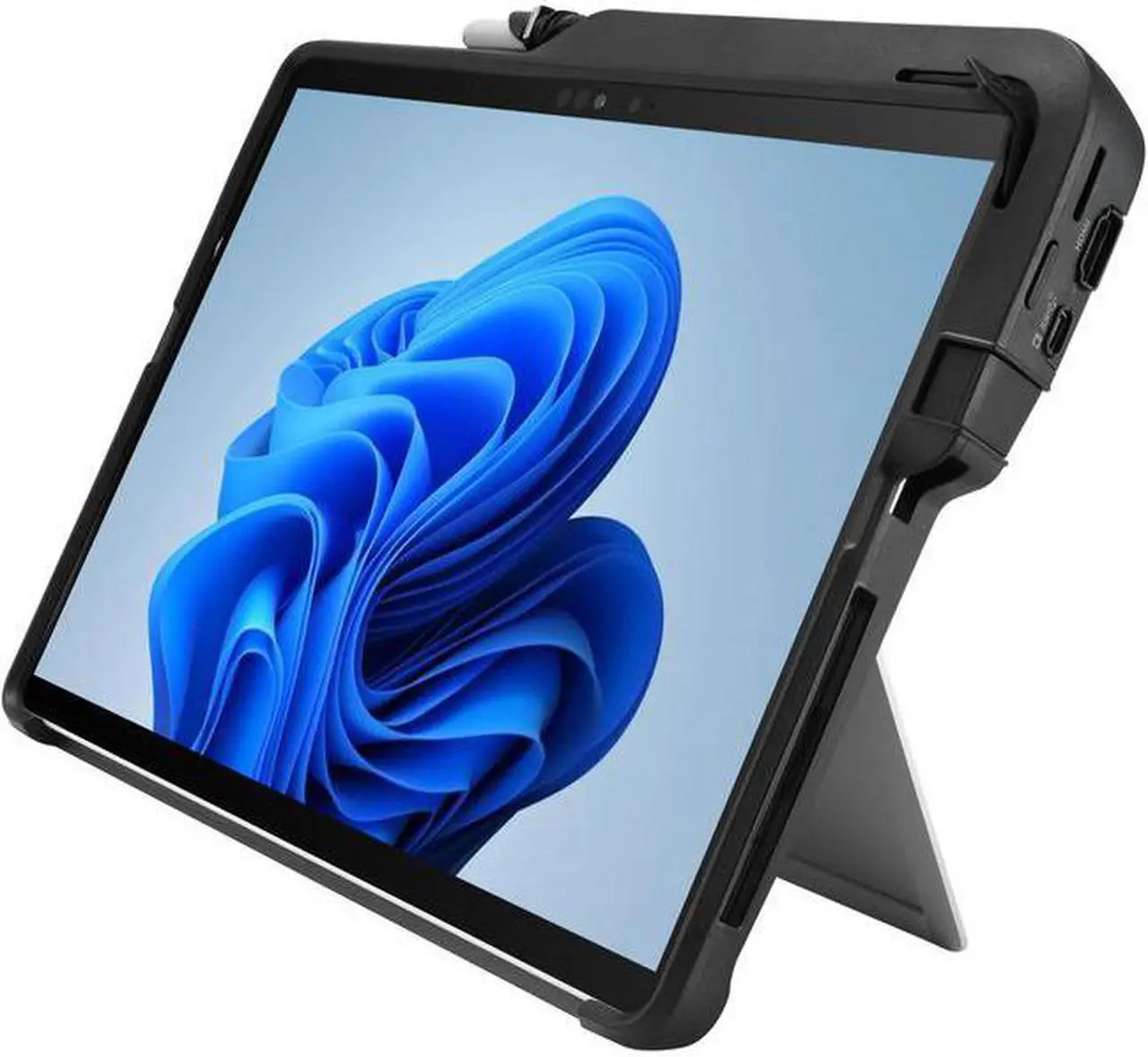 Alt view image 3 of 15 - Kensington BlackBelt Rugged Carrying Case Microsoft Surface Pro 8 Notebook, Card Reader - Black - TAA Compliant - Drop Resistant - Silicon, Thermoplastic Elastomer (TPE), Polycarbonate, Acrylonitrile