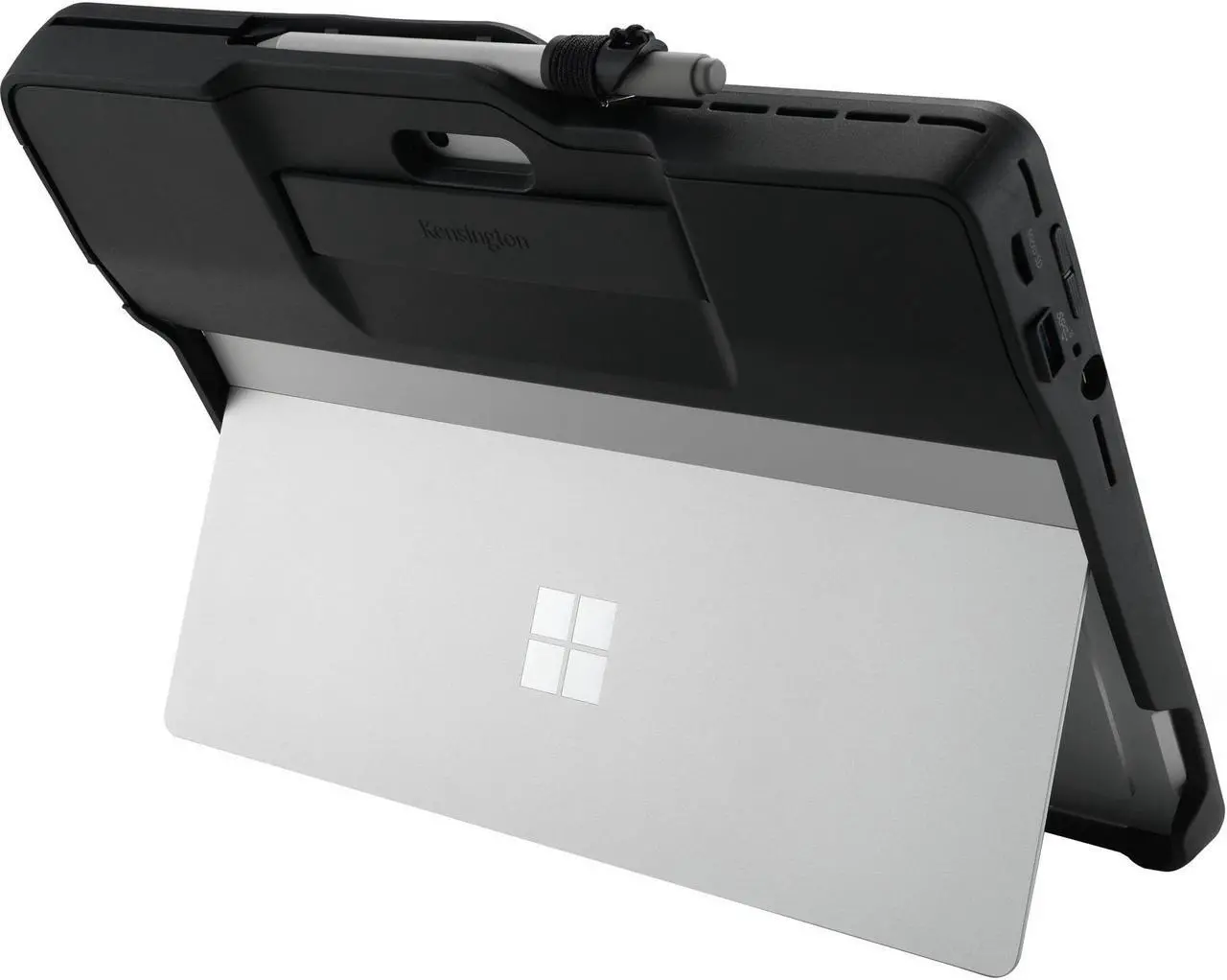 Alt view image 6 of 15 - Kensington BlackBelt Rugged Carrying Case Microsoft Surface Pro 8 Notebook, Card Reader - Black - TAA Compliant - Drop Resistant - Silicon, Thermoplastic Elastomer (TPE), Polycarbonate, Acrylonitrile