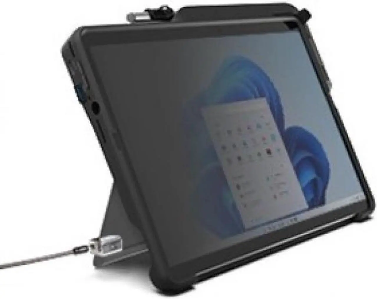 Alt view image 9 of 15 - Kensington BlackBelt Rugged Carrying Case Microsoft Surface Pro 8 Notebook, Card Reader - Black - TAA Compliant - Drop Resistant - Silicon, Thermoplastic Elastomer (TPE), Polycarbonate, Acrylonitrile