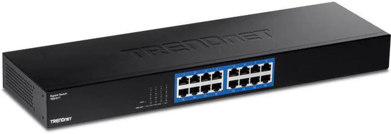 Alt view image 8 of 17 - TRENDnet 16-Port Gigabit Switch, TEG-S17, 16 x Gigabit RJ-45 Ports, 32Gbps Switching Capacity, Fanless Design, Metal Enclosure, Internal Power Supply, Lifetime Protection, Black