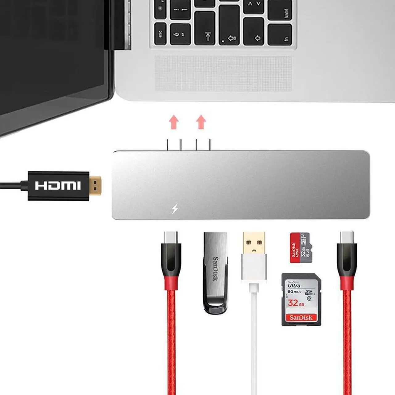 Alt view image 3 of 9 - 4XEM Multi-Port Travel Docking Station for MacBook Pro 4XUHP3405M