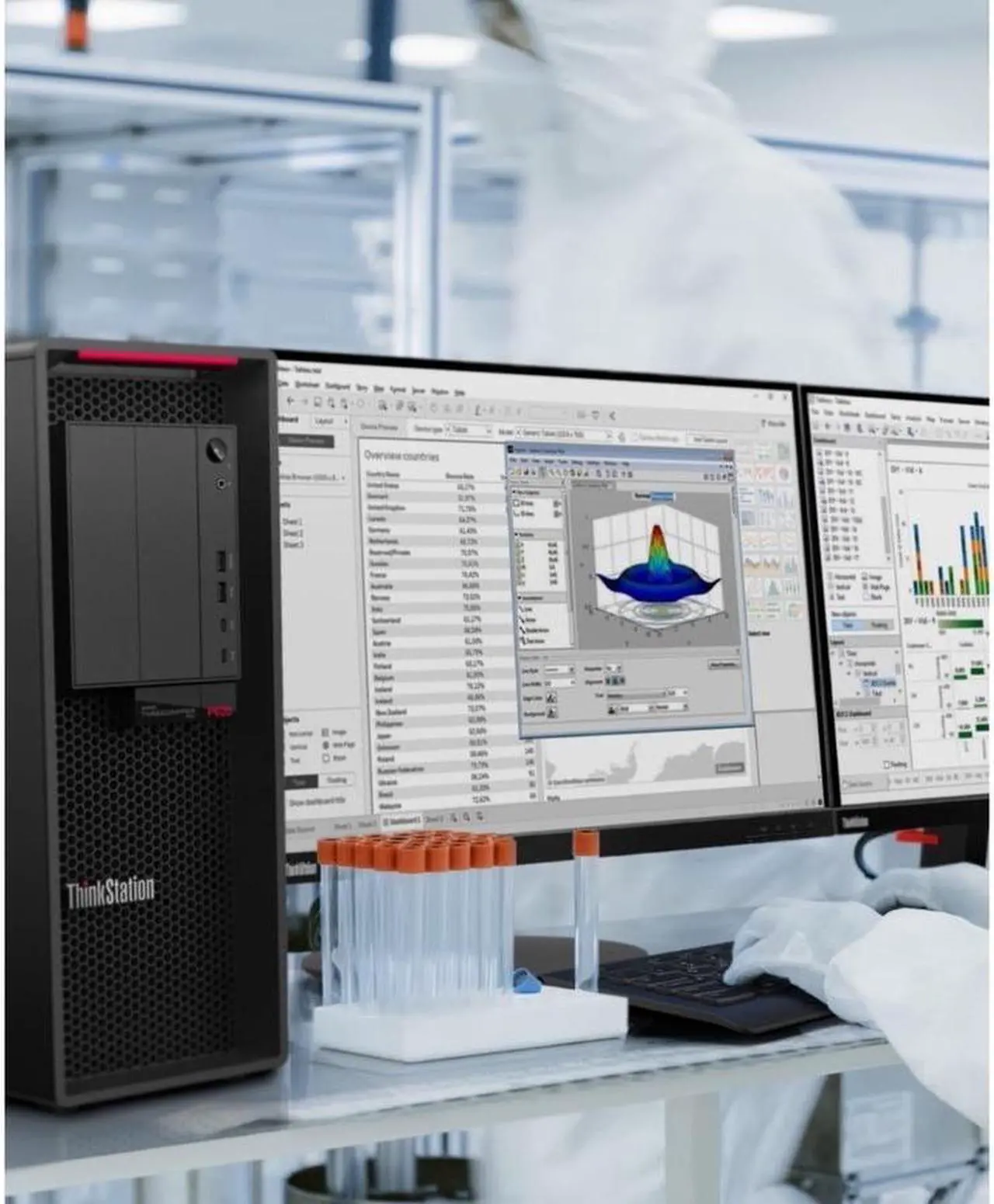 Alt view image 5 of 10 - Lenovo ThinkStation P620 30E000P9US Workstation - 1 x AMD Ryzen Threadripper PRO Tetracosa-core (24 Core) 5965WX 3.80 GHz - 64 GB DDR4 SDRAM RAM - 2 TB SSD - Tower - AMD WRX80 Chip - Windows 11 Pro 64