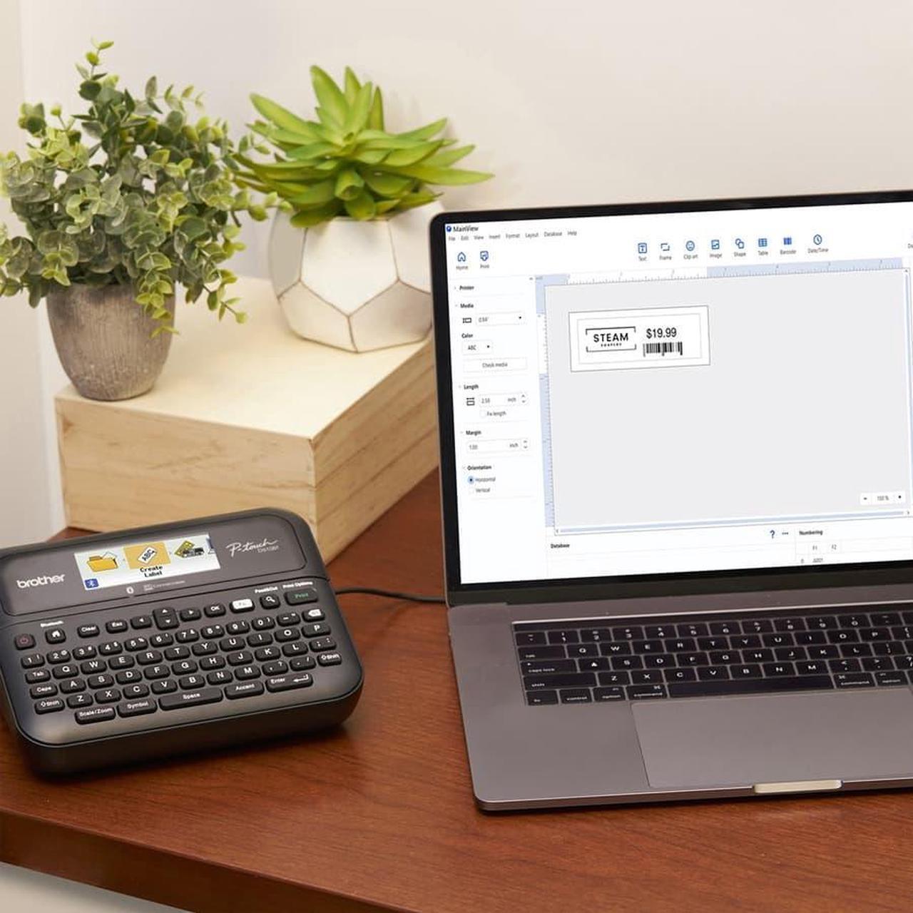 Alt view image 6 of 20 - Brother P-touch Business Professional Connected Label Maker with Case PTD610BTVP