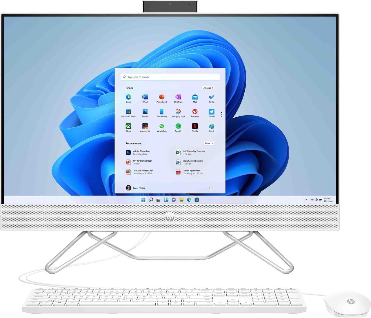 Alt view image 6 of 15 - HP 24" All-in-One Desktop, AMD Ryzen 7 5700U, 16 GB, 256 GB SSD & 1 TB Hard Drive, Full HD IPS Touchscreen, Windows 11 Home, 4 USB Ports, Privacy Camera, Dual Mics, Keyboard & Mouse (24-cb0090, 2021)