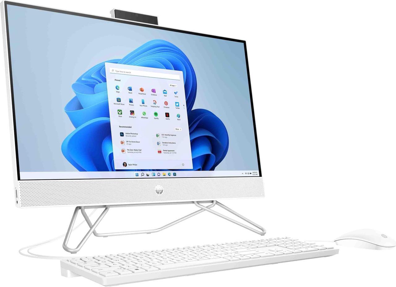 Alt view image 5 of 15 - HP 24" All-in-One Desktop, AMD Ryzen 7 5700U, 16 GB, 256 GB SSD & 1 TB Hard Drive, Full HD IPS Touchscreen, Windows 11 Home, 4 USB Ports, Privacy Camera, Dual Mics, Keyboard & Mouse (24-cb0090, 2021)