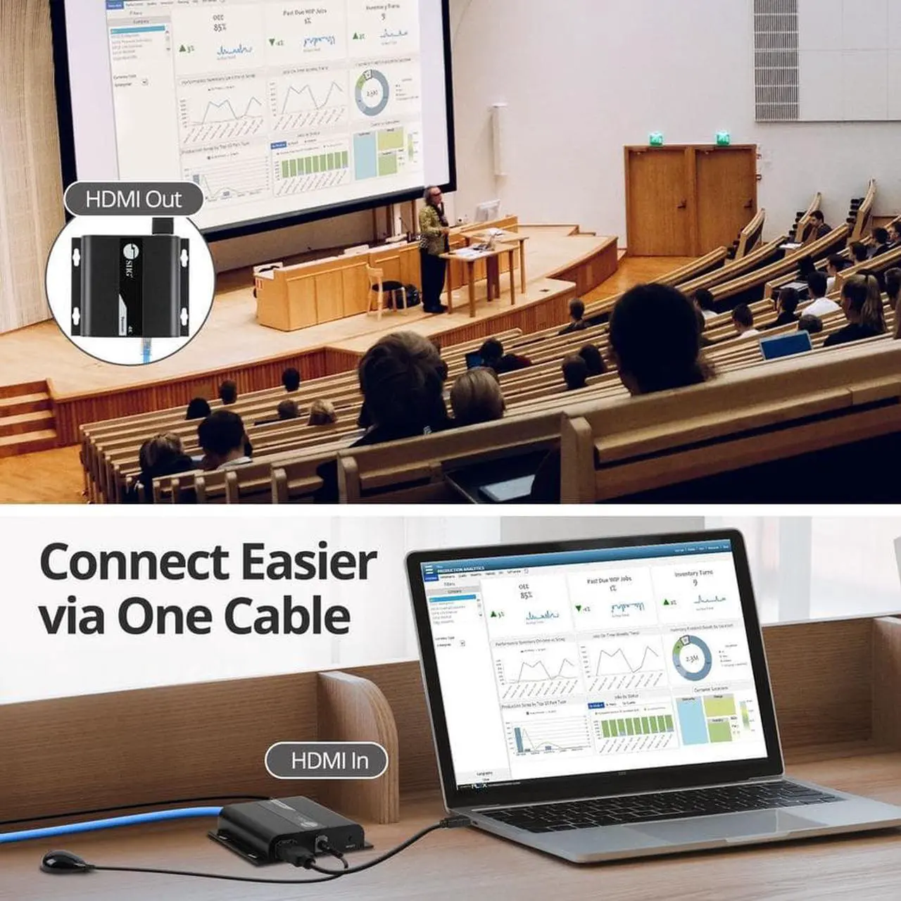 Alt view image 2 of 20 - SIIG HDMI 4K30Hz HDbitT over IP Extender - 120m - Extends HDMI audio/video signals up to 120m over cost effective Cat 6/7 cable, while maintaining signal strength and superior audio/video quality, 4K3