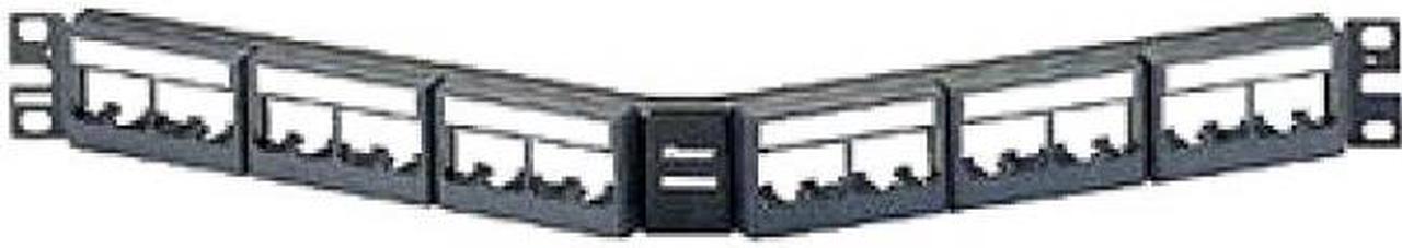 Alt view image 13 of 13 - PANDUIT CPPLA24WBLY Angled Patch Panel,Mini-Com,Rack Mt,24P