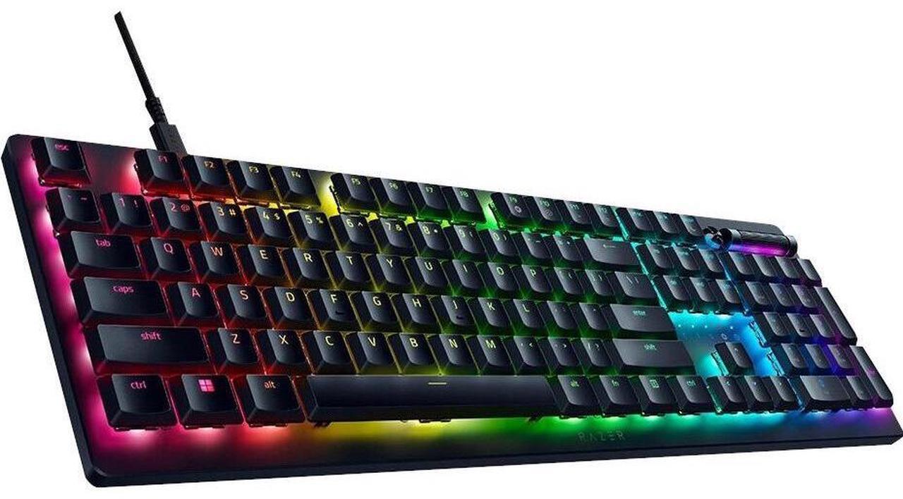 Alt view image 15 of 15 - Razer DeathStalker V2 Gaming Keyboard: Low-Profile Keys - Linear Red Optical Switches - Ultra-Durable Coated Keycaps - Durable Aluminum Top Plate - Multi-Function Roller and Media Button - Chroma RGB