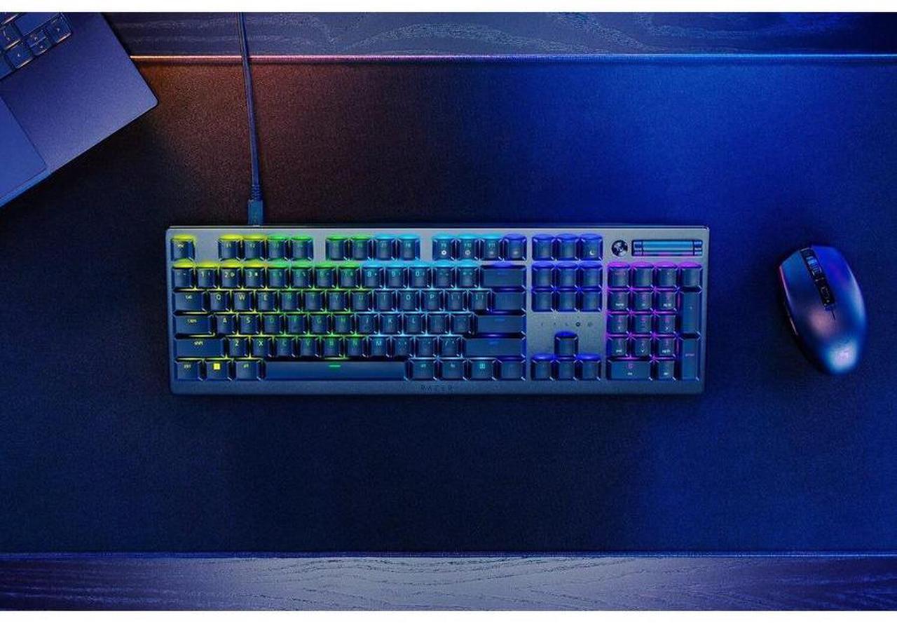 Alt view image 10 of 15 - Razer DeathStalker V2 Gaming Keyboard: Low-Profile Keys - Linear Red Optical Switches - Ultra-Durable Coated Keycaps - Durable Aluminum Top Plate - Multi-Function Roller and Media Button - Chroma RGB