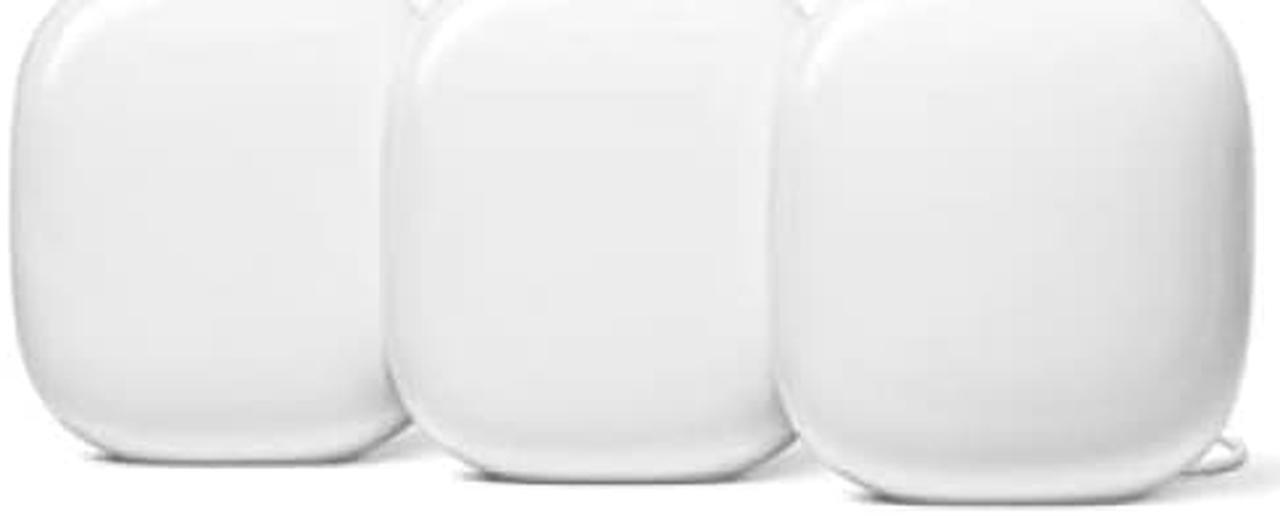 Alt view image 2 of 2 - Google GA03690-US Nest Wifi Pro Mesh Router - Wi-Fi 6E - Tri-Band - WPA3 - Bluetooth - Android and iOS - Dual-Core CPU - 1 GB - 3-Pack - Snow