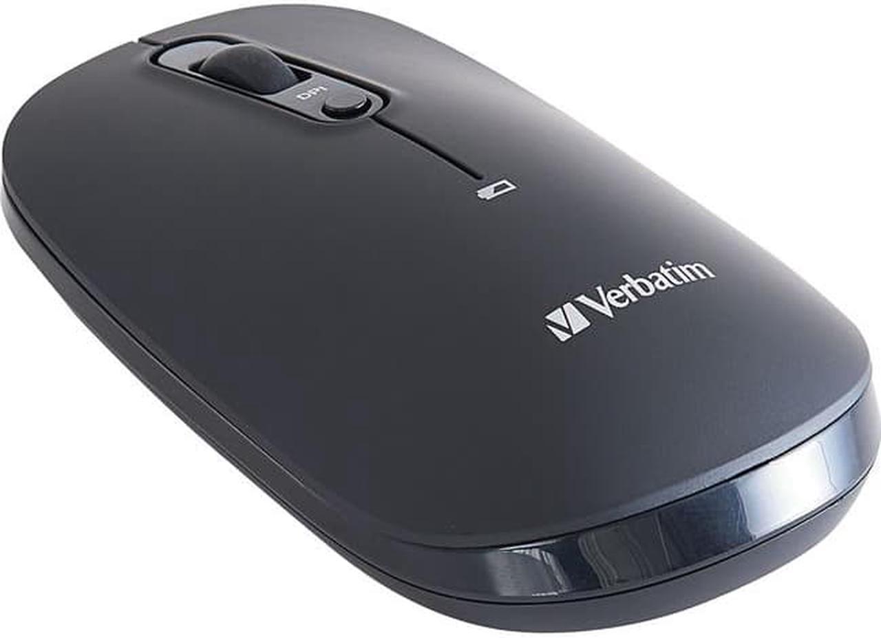 Verbatim Multi-Device Wireless Rechargeable Optical Mouse - Black - Optical - Wireless - Bluetooth/Radio Frequency - 2.40 GHz - Yes - Black - USB