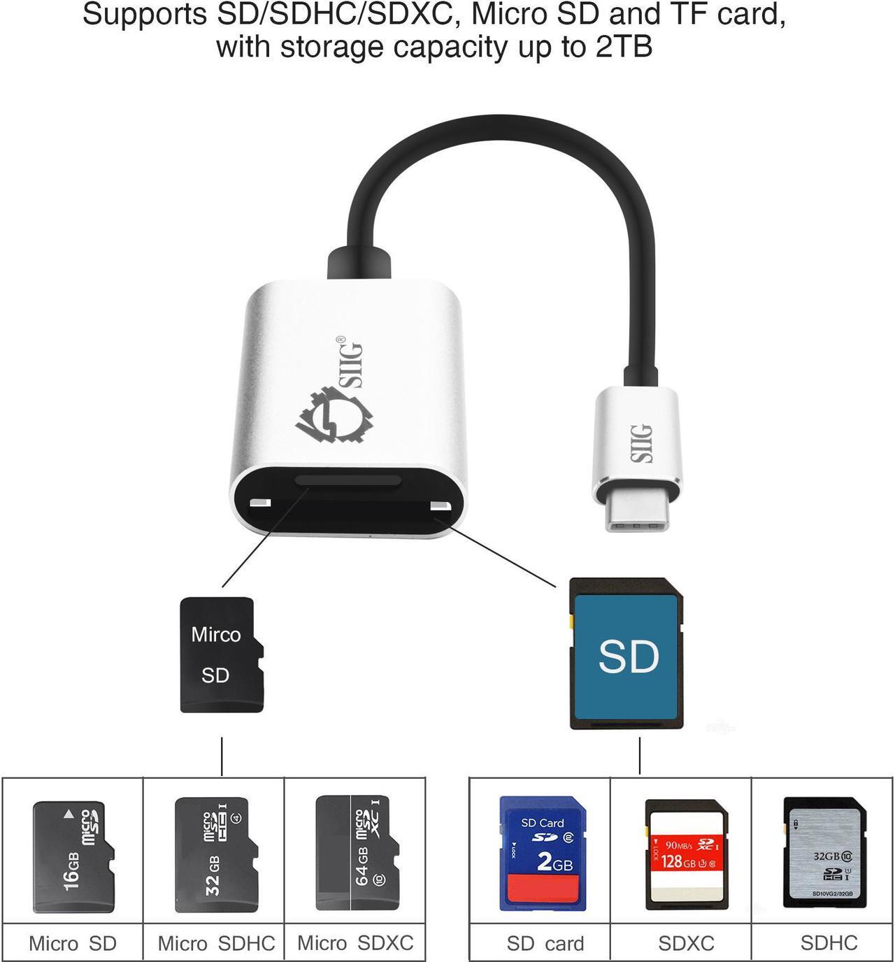Alt view image 12 of 13 - SIIG JU-MR0F12-S1 Usb-C 2-In-1 Card Reader - Card Reader - 2 In 1 (Multi-Format) - Usb 3.0