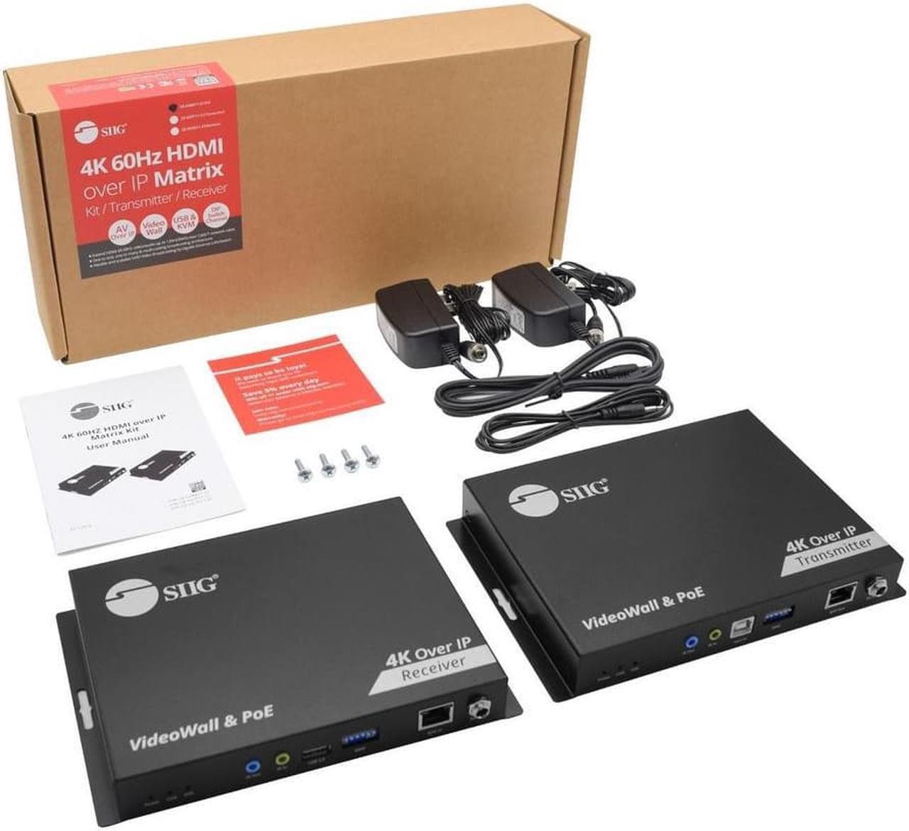 Alt view image 5 of 14 - SIIG 4K60Hz 18Gbps HDMI over IP Matrix Kit CEH28A11S1