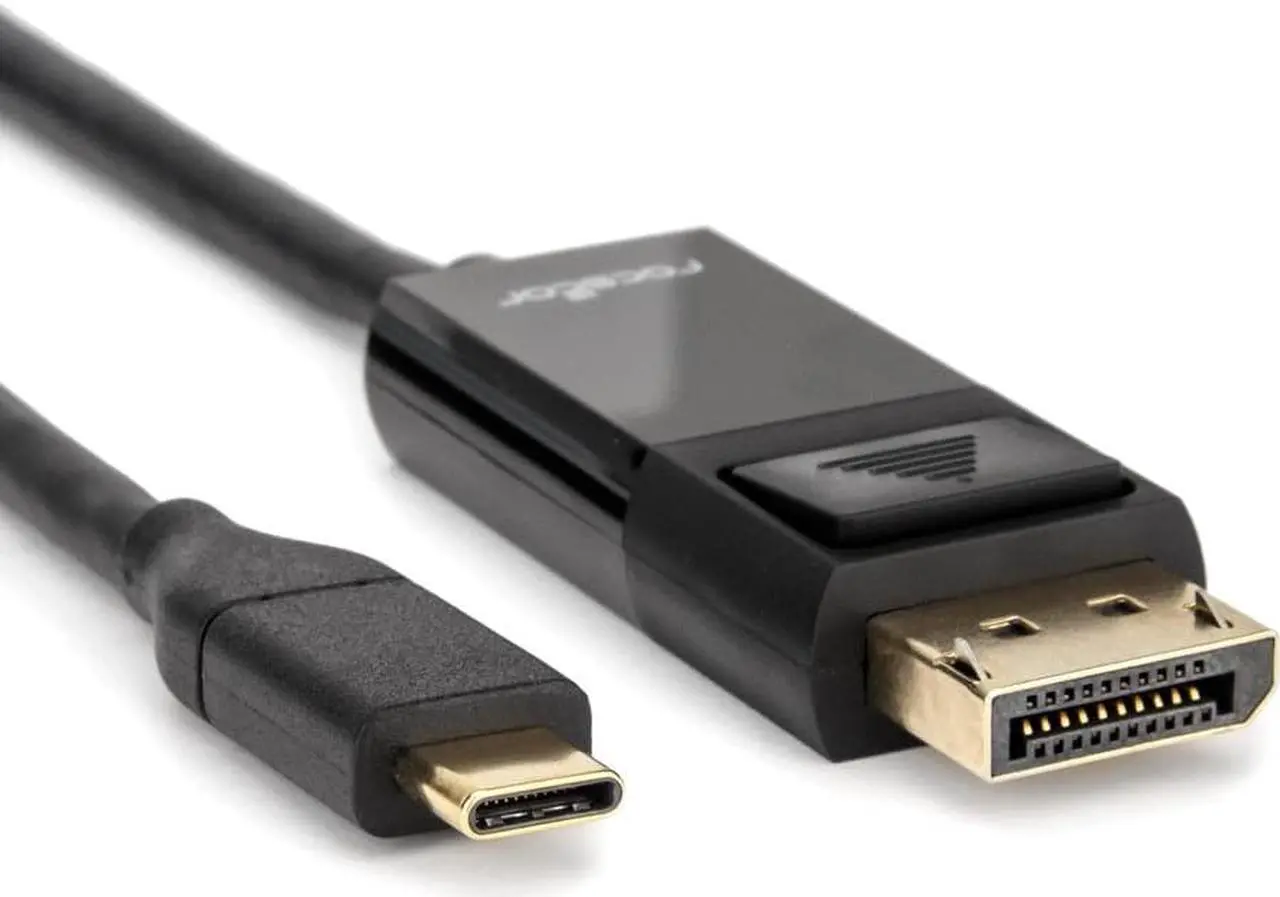 Alt view image 6 of 7 - ROCSTOR 3FT USB-C TO DISPLAYPORT CABLE SUPPORTS 4K 60HZ-GOLD PLATED-BLACK