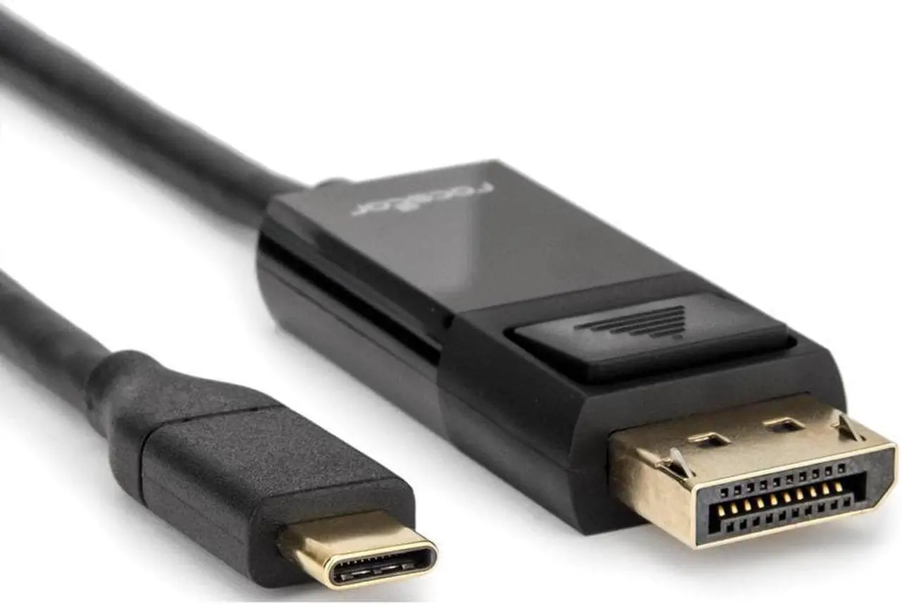 Alt view image 5 of 7 - ROCSTOR 3FT USB-C TO DISPLAYPORT CABLE SUPPORTS 4K 60HZ-GOLD PLATED-BLACK