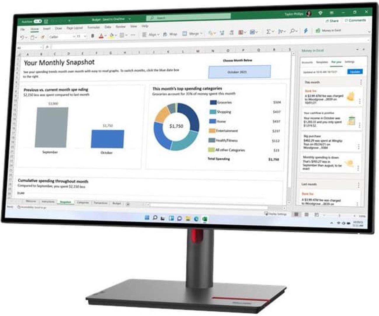 Lenovo ThinkVision P27h-30 27" WQHD WLED LCD Monitor - 16:9 - 27" Class - In-plane Switching (IPS) Technology - 2560 x 1440 - 1.07 Billion Colors - 350 Nit - 4 ms - 60 Hz Refresh Rate - HDMI