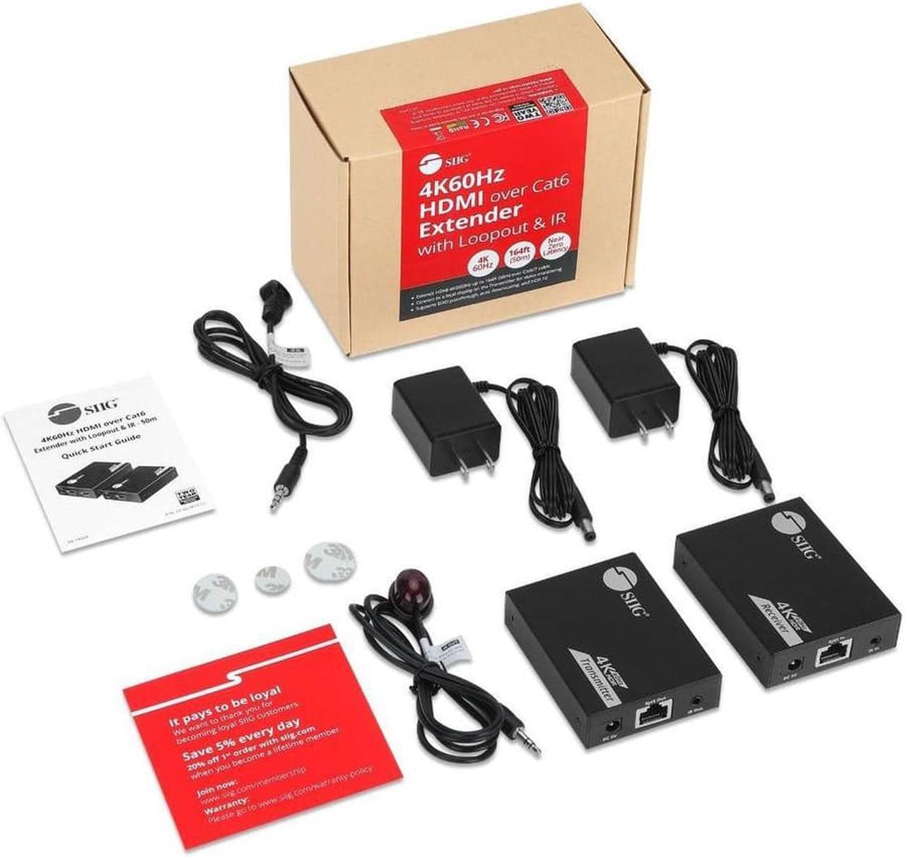 Alt view image 5 of 19 - SIIG 4K60Hz HDMI over Cat6 Extender with Loopout & IR 50m CEH27K11S1