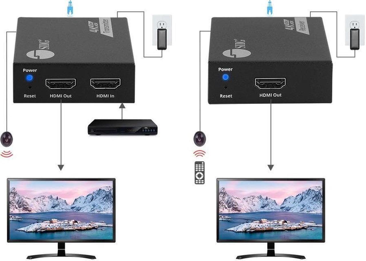 Alt view image 7 of 19 - SIIG 4K60Hz HDMI over Cat6 Extender with Loopout & IR 50m CEH27K11S1