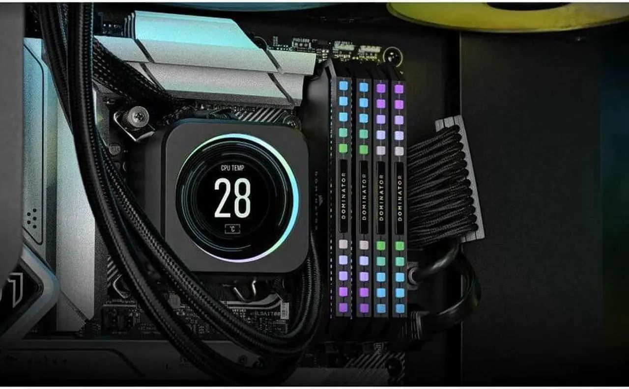 Alt view image 2 of 9 - Corsair Dominator Platinum RGB 64GB (2x32GB) DDR5 DRAM 6600MT/s C32 Memory Kit - Black - For Motherboard, Desktop PC - 64 GB (2 x 32GB) - DDR5-6600/PC5-52800 DDR5 SDRAM - 6600 MHz - CL32 - 1.40 V - Un