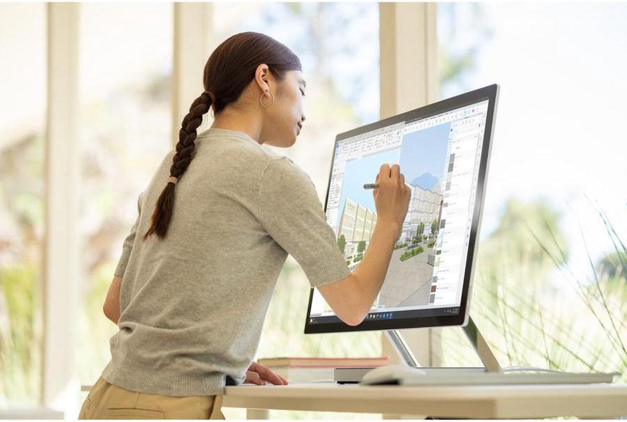 Alt view image 10 of 11 - Microsoft Surface Studio 2+ All-in-One Computer -  28" 4K Touchscreen Display - Intel Core i7 11th Gen i7-11370H Quad-core (4 Core) 3 GHz - 32 GB RAM DDR4 - 1 TB SSD - Silver  SBG-00001