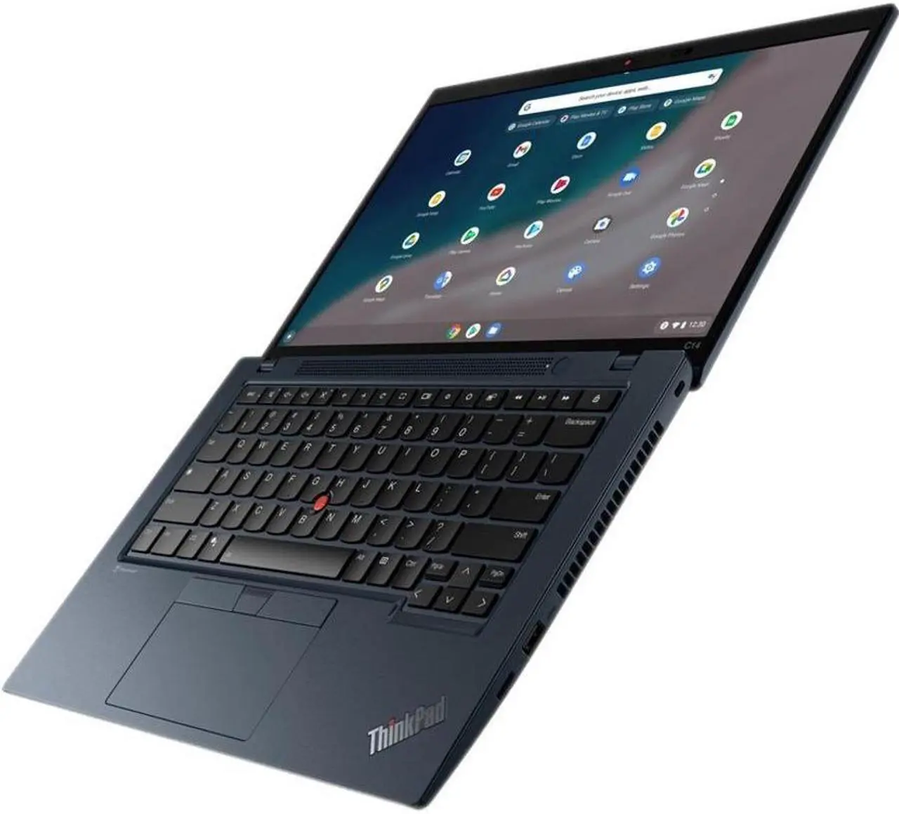 Alt view image 10 of 10 - Lenovo ThinkPad C14 Gen 1 21C9000FUS 14" Chromebook - Full HD - 1920 x 1080 - Intel Core i5 12th Gen i5-1245U Deca-core (10 Core) - 8 GB Total RAM - 8 GB On-board Memory - 256 GB SSD - Abyss Blue