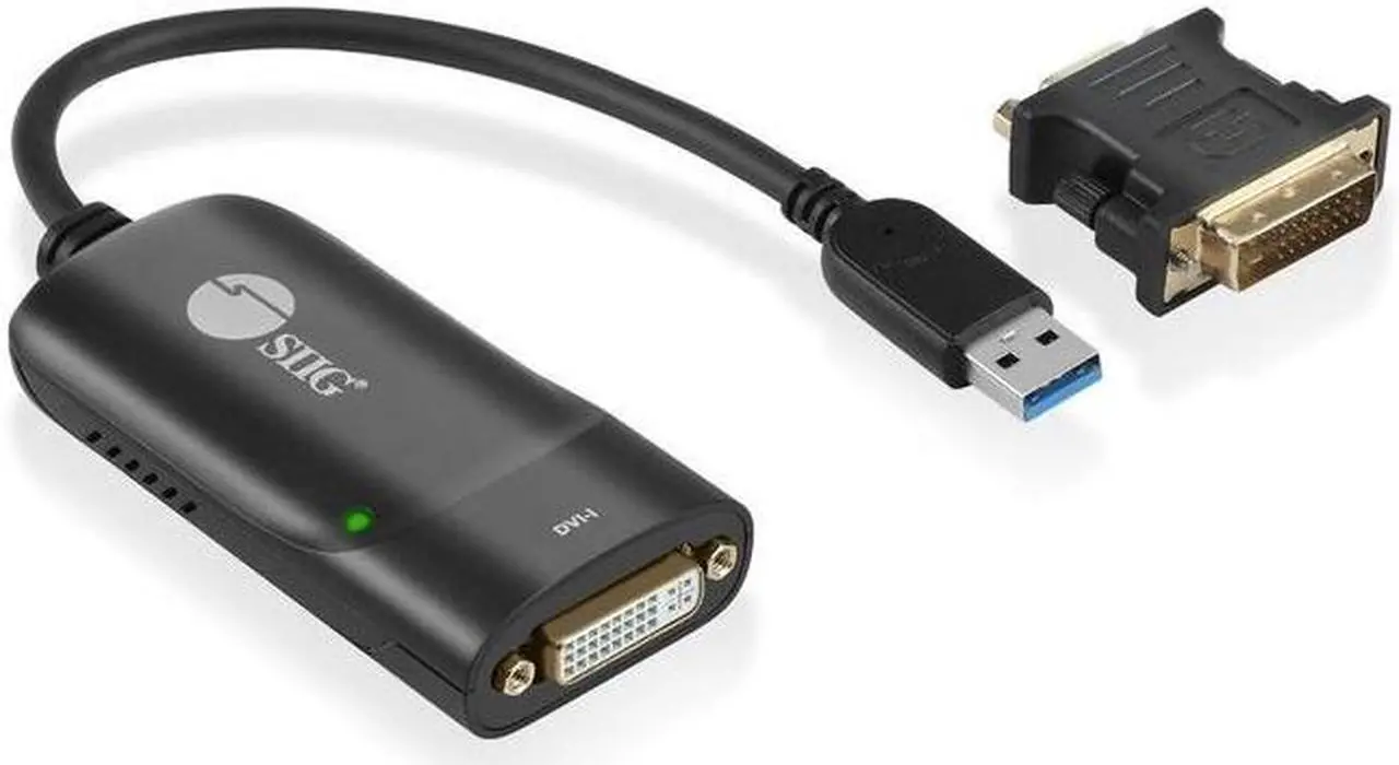 Alt view image 2 of 10 - SIIG USB 3.0 to DVI/VGA Pro Adapter Plus DVI to VGA adapter JUDV0112S3