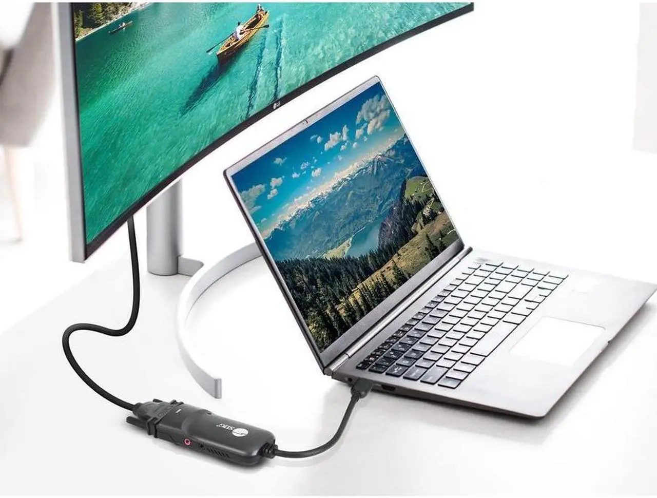 Alt view image 5 of 10 - SIIG USB 3.0 to DVI/VGA Pro Adapter Plus DVI to VGA adapter JUDV0112S3