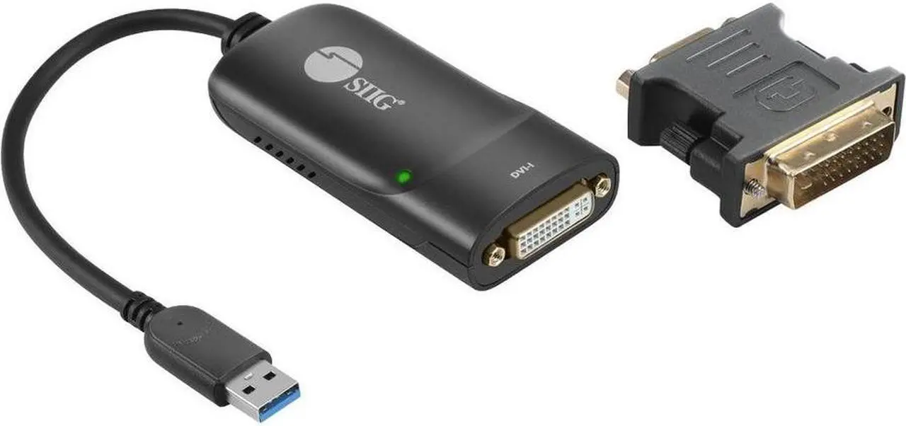 Alt view image 6 of 10 - SIIG USB 3.0 to DVI/VGA Pro Adapter Plus DVI to VGA adapter JUDV0112S3
