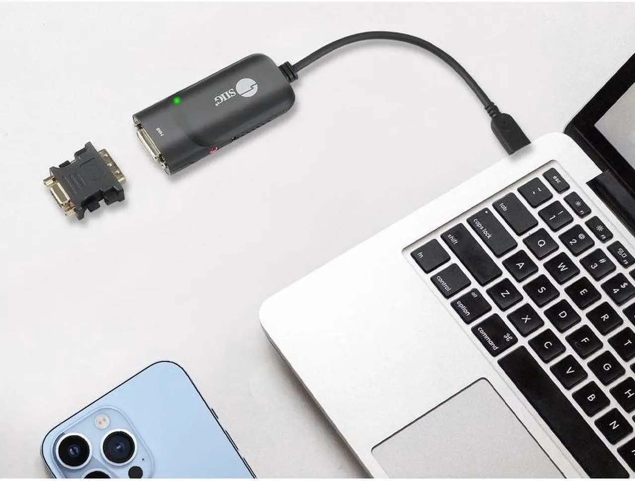 Alt view image 7 of 10 - SIIG USB 3.0 to DVI/VGA Pro Adapter Plus DVI to VGA adapter JUDV0112S3