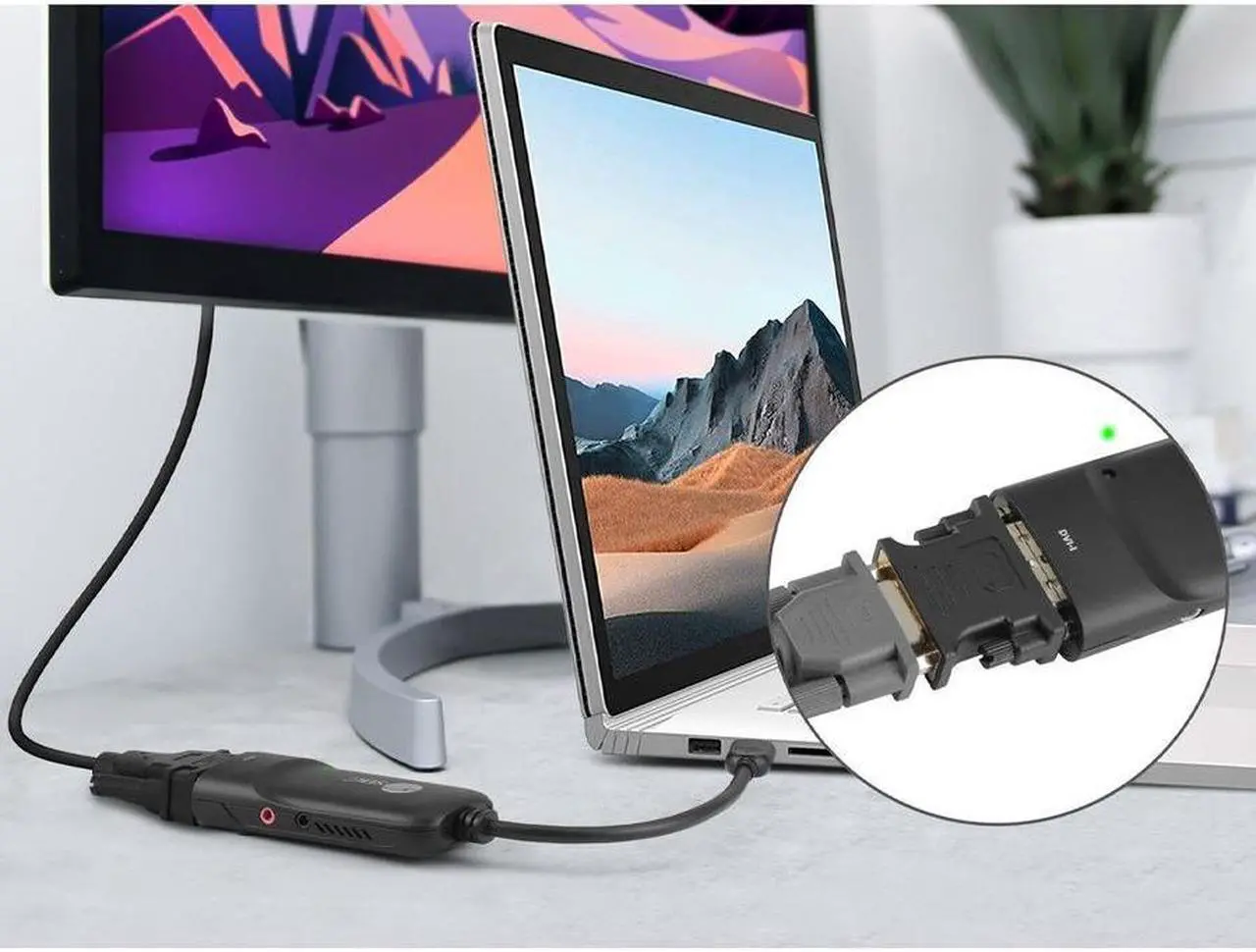Alt view image 8 of 10 - SIIG USB 3.0 to DVI/VGA Pro Adapter Plus DVI to VGA adapter JUDV0112S3