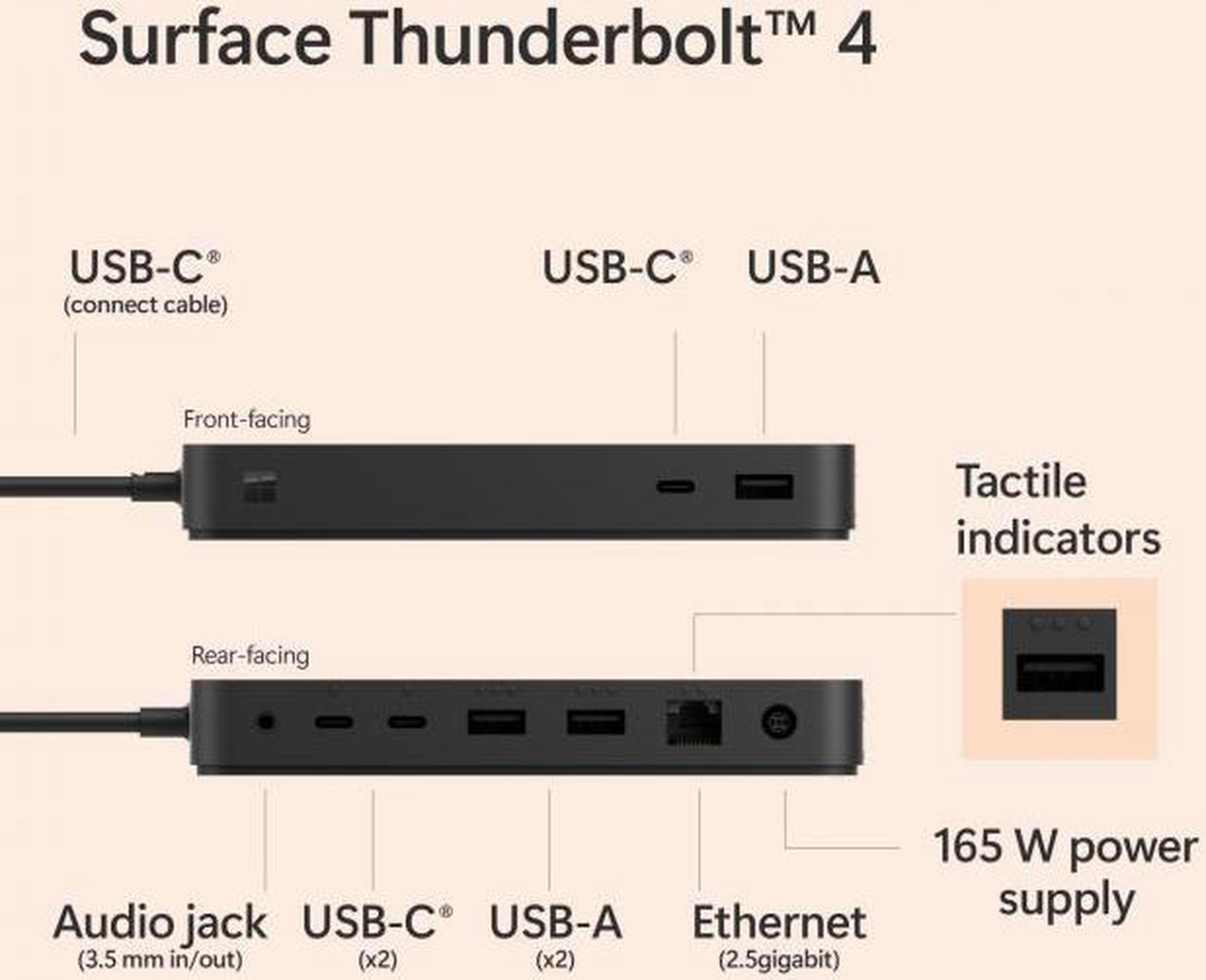 Open Box: Microsoft Surface Thunderbolt 4 Docking Station, USB-C Laptop Dock, Dual 4K Monitor Support, 90W Power Delivery, Surface & Windows Compatible - Newegg.com - Open Box condition - Image 31