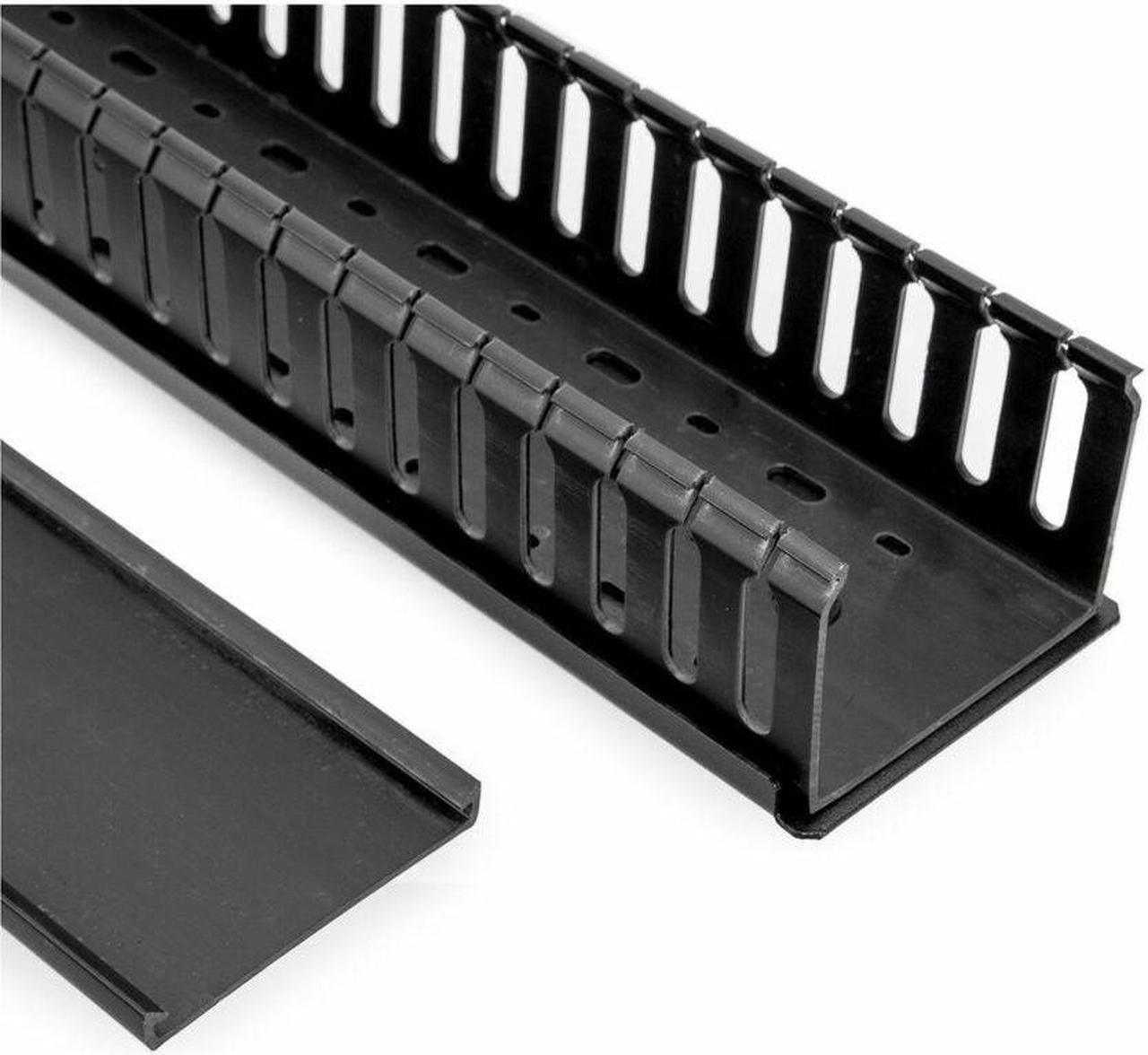 Alt view image 2 of 10 - Vertical Cable Organizer with Finger Ducts - 0U - 3 ft - Duct Panel - Black - 1 - 20U Rack Height - Steel, Plastic
