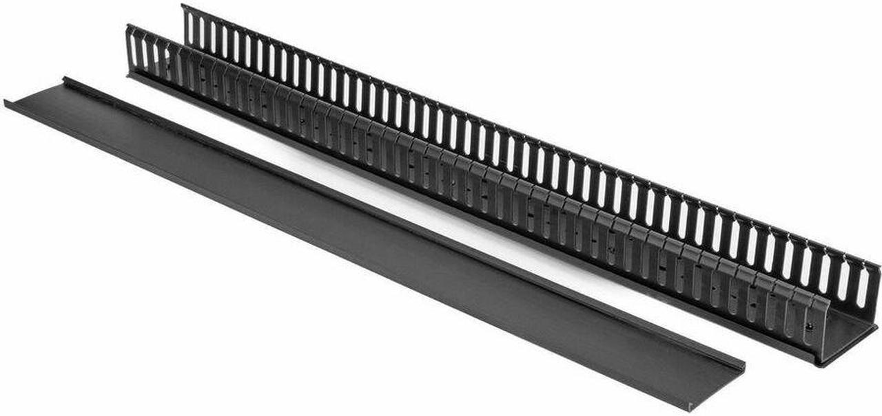 Alt view image 5 of 10 - Vertical Cable Organizer with Finger Ducts - 0U - 3 ft - Duct Panel - Black - 1 - 20U Rack Height - Steel, Plastic