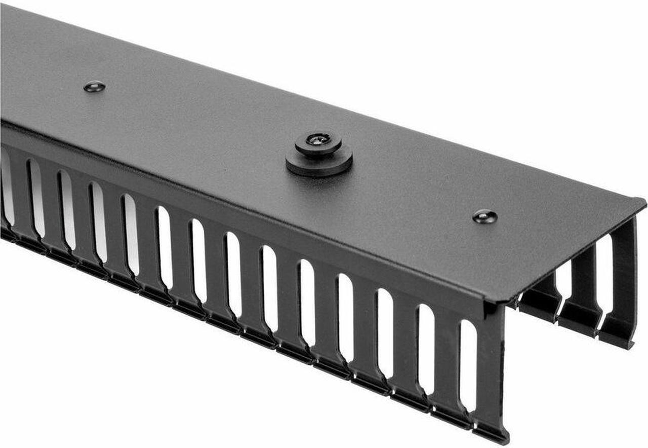 Alt view image 6 of 10 - Vertical Cable Organizer with Finger Ducts - 0U - 3 ft - Duct Panel - Black - 1 - 20U Rack Height - Steel, Plastic