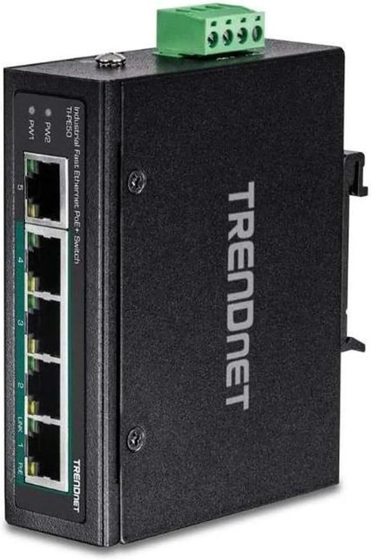 Alt view image 15 of 19 - TRENDnet 5-Port Industrial Fast Ethernet DIN-Rail Switch, 4 x Fast Ethernet PoE+ Ports, 1 x Fast Ethernet Port, 90W PoE Power Budget, DIN-Rail, IP30 Rated, Black, TI-PE50