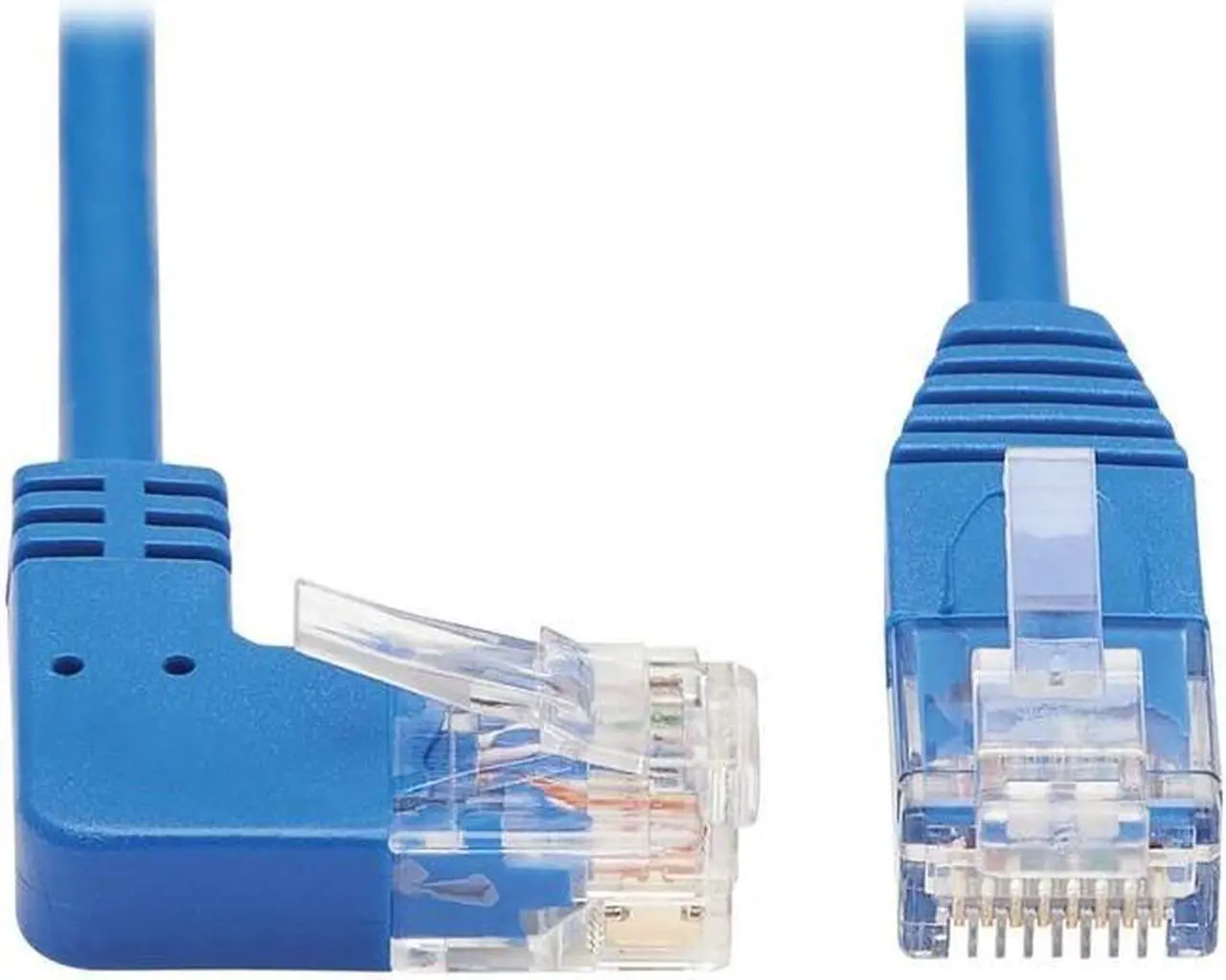 Alt view image 3 of 12 - TRIPP LITE N204-S10-BL-RA 10 ft. Cat 6 Blue Right-Angle Gigabit Molded Slim UTP Ethernet Cable (RJ45 Right-Angle M to RJ45 M)