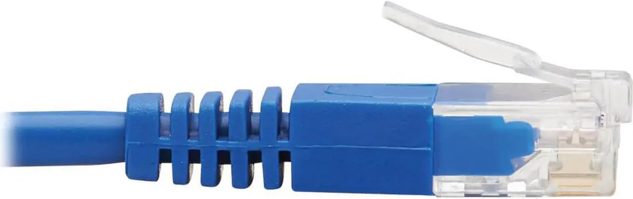 Alt view image 6 of 12 - TRIPP LITE N204-S10-BL-RA 10 ft. Cat 6 Blue Right-Angle Gigabit Molded Slim UTP Ethernet Cable (RJ45 Right-Angle M to RJ45 M)