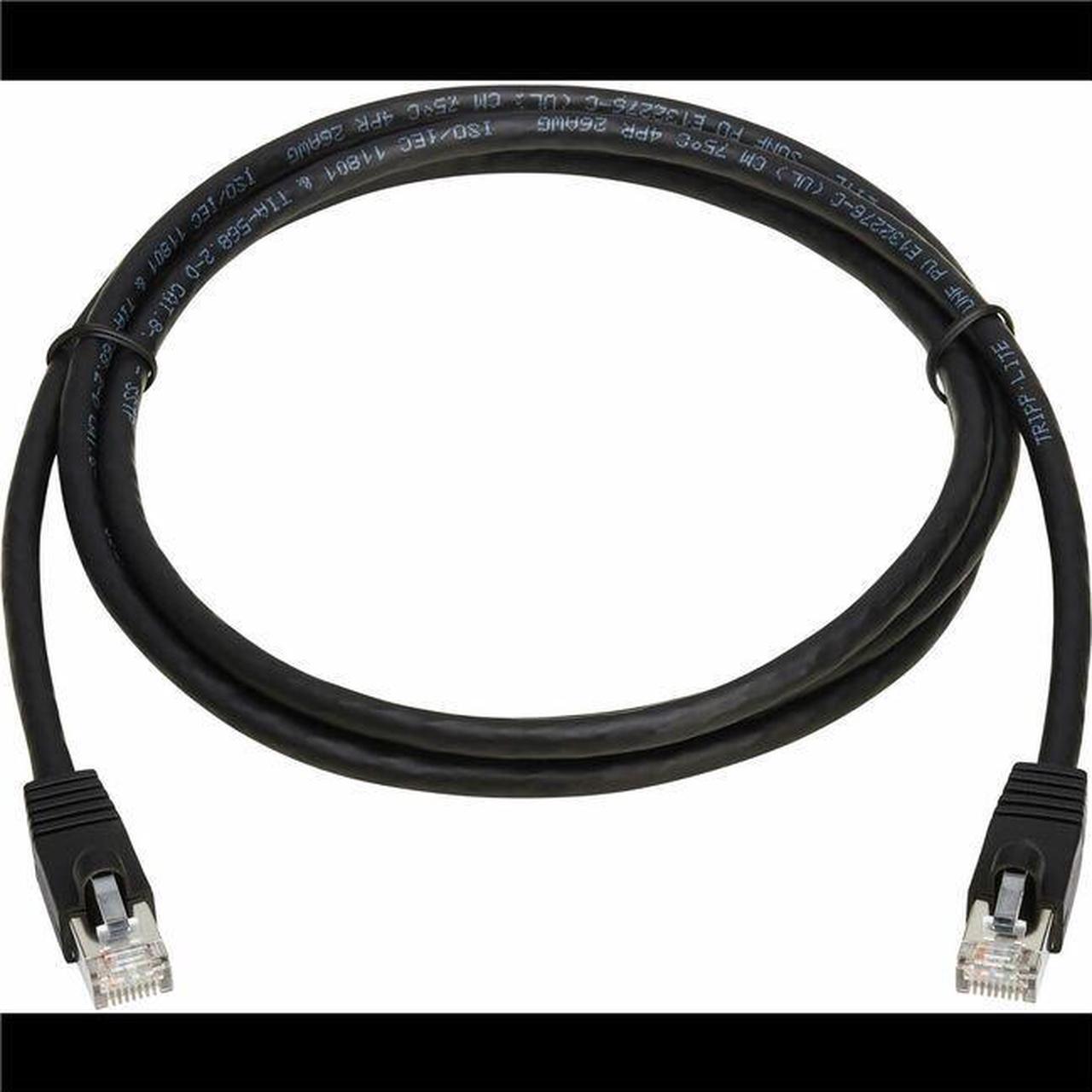 Alt view image 3 of 7 - Tripp Lite Cat8 40G Snagless SSTP Ethernet Cable RJ45 M/M PoE Black 6 ft. 1.8 m N272F06BK