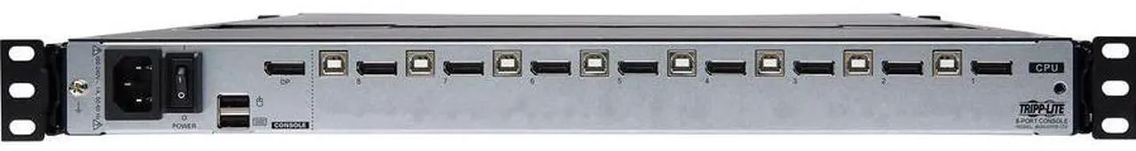 Alt view image 4 of 11 - Tripp Lite by Eaton 8-Port NetDirector DisplayPort KVM Switch Console with 17 in. LCD Dual Rail 1U Rack-Mount TAA B030DP0817D