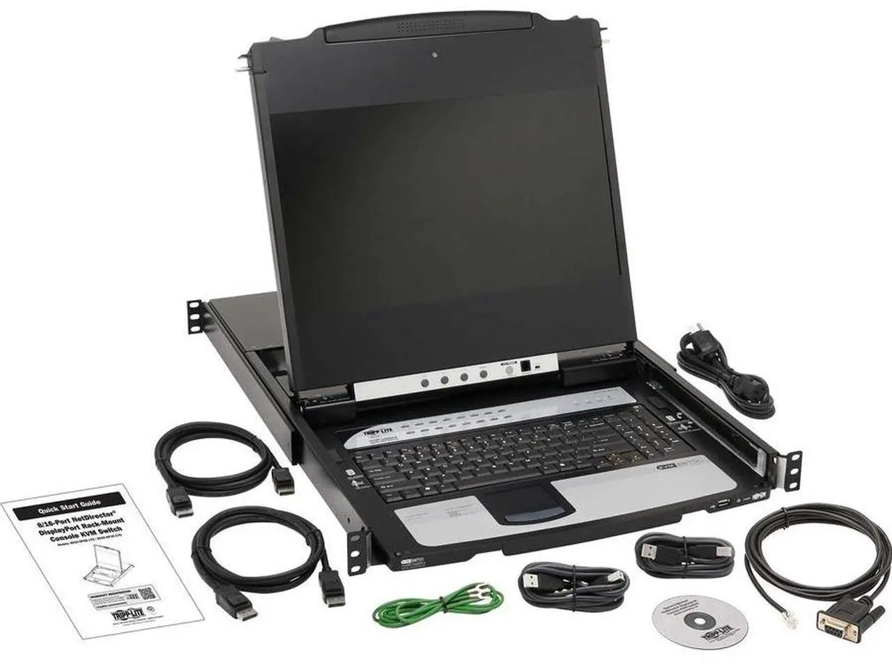 Alt view image 6 of 11 - Tripp Lite by Eaton 8-Port NetDirector DisplayPort KVM Switch Console with 17 in. LCD Dual Rail 1U Rack-Mount TAA B030DP0817D