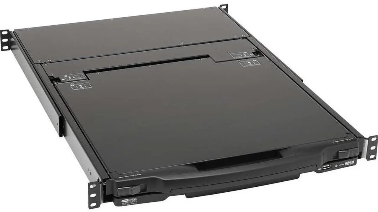 Alt view image 7 of 11 - Tripp Lite by Eaton 8-Port NetDirector DisplayPort KVM Switch Console with 17 in. LCD Dual Rail 1U Rack-Mount TAA B030DP0817D