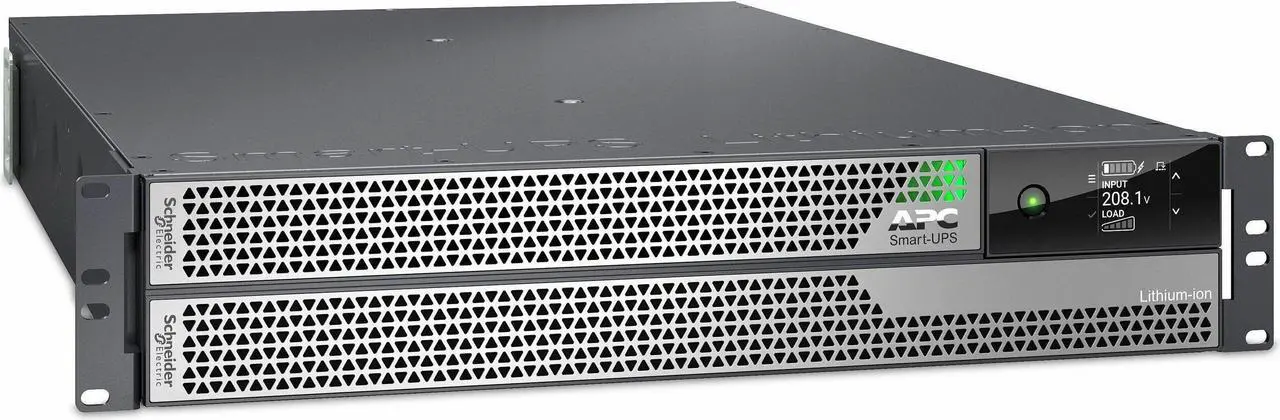 Alt view image 3 of 8 - APC by Schneider Electric Smart-UPS Ultra On-Line Lithium ion, 5KVA/5KW, 2U Rack/Tower, 208V - 2U Rack/Tower - 1.50 Hour Recharge - 208 V AC Input - 208 V AC Output - 2 x NEMA L6-30R, 2 x NEMA L6-20R