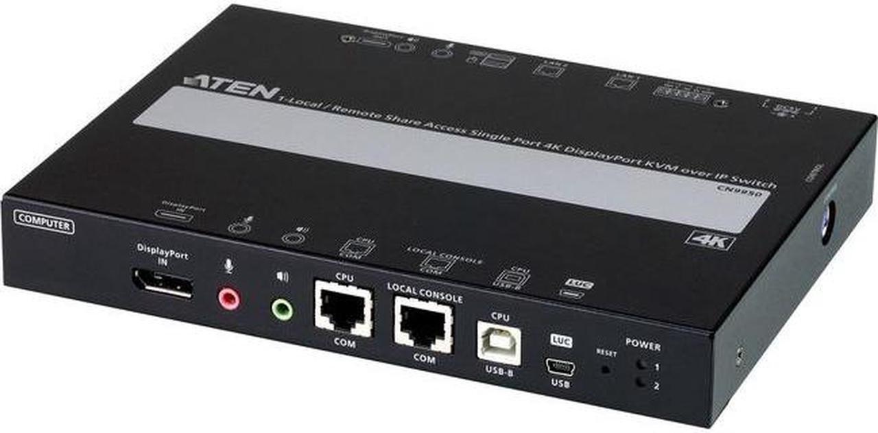 Alt view image 3 of 5 - ATEN 1-Local/Remote Share Access Single Port 4K DisplayPort KVM over IP Switch CN9950