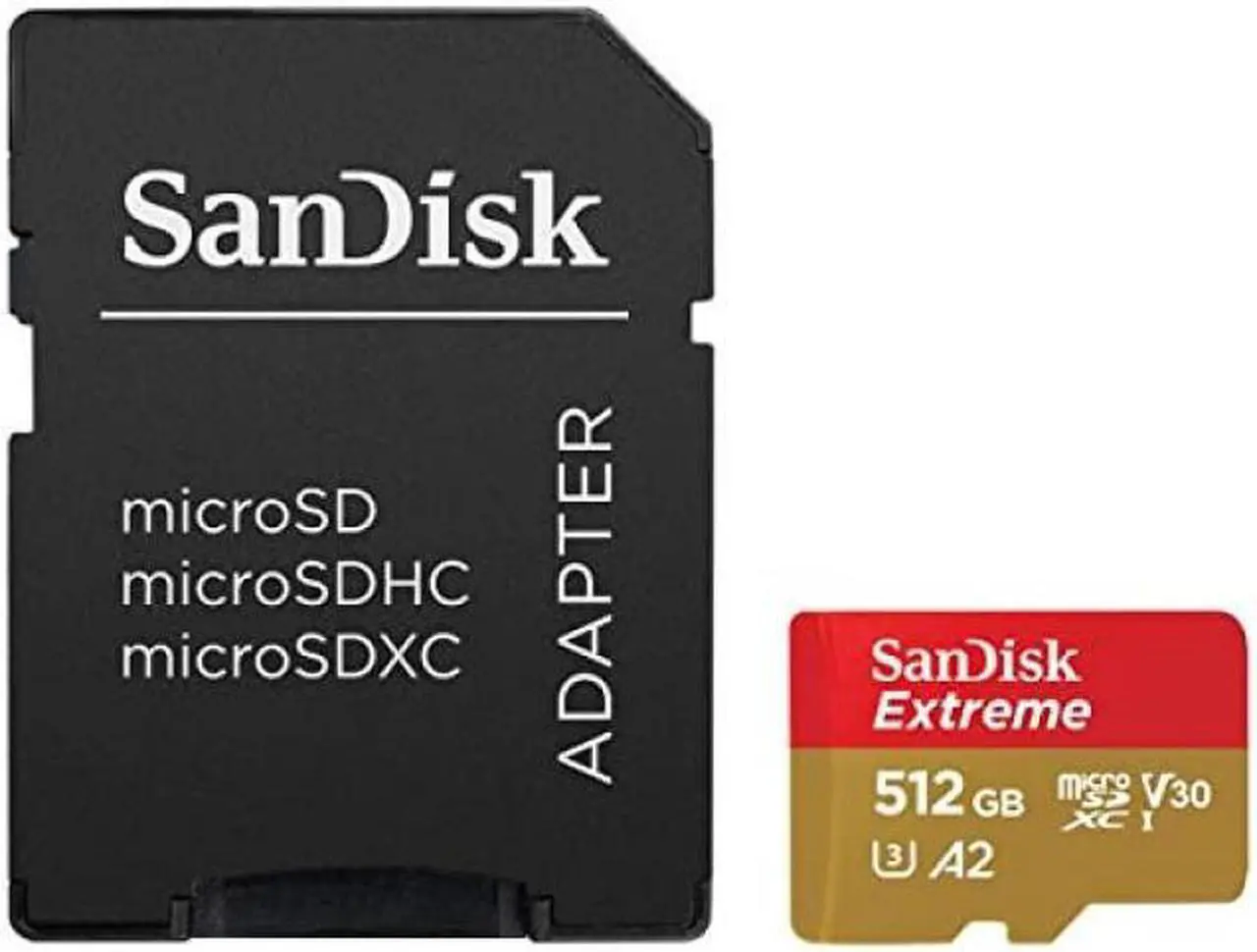 Main image of SanDisk 512GB Extreme Class 3/UHS-I (U3) V30 microSDXC 190 MB/s Read 130 MB/s Write