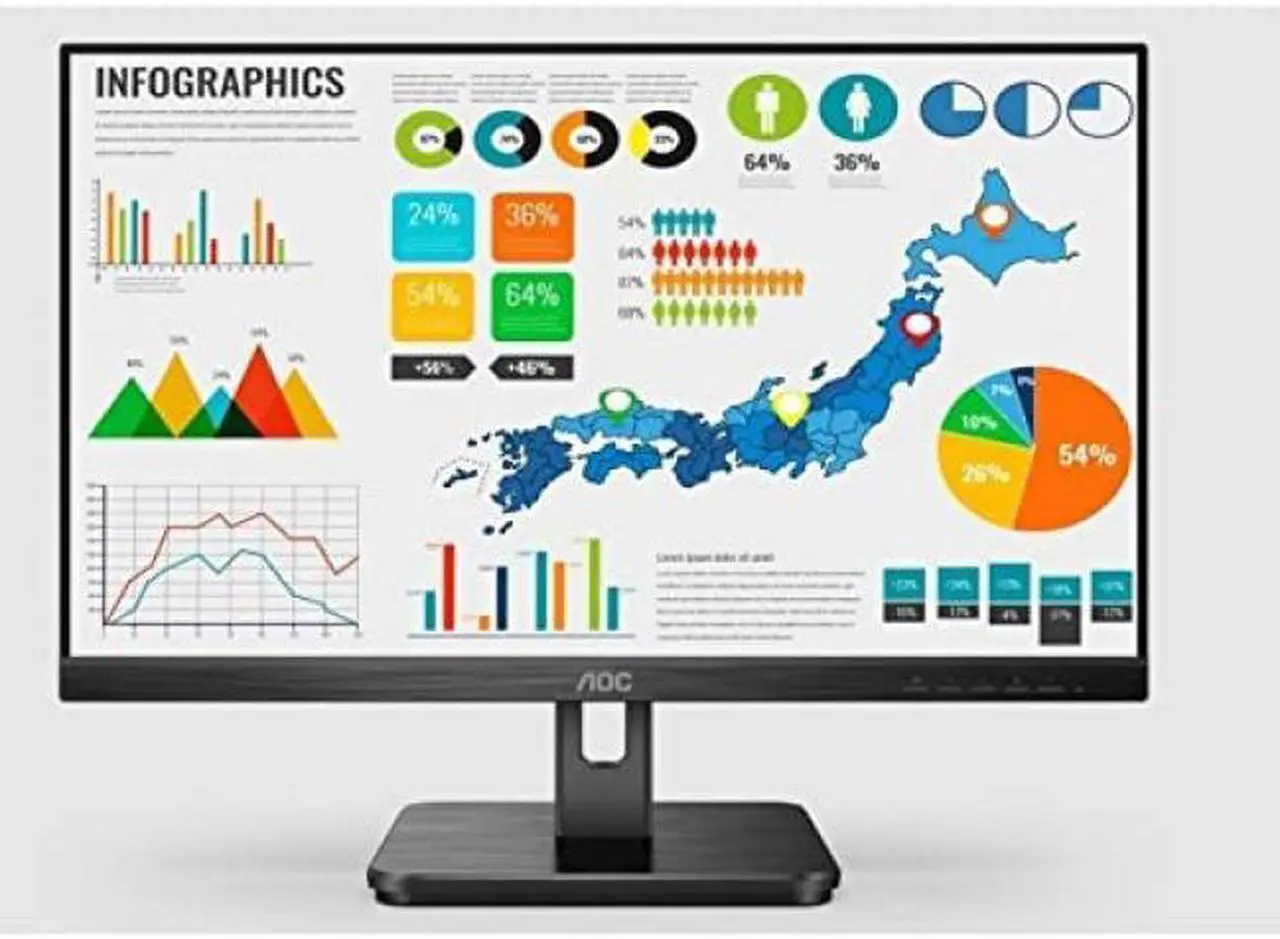 Alt view image 6 of 8 - AOC 23.8" 75 Hz IPS FHD Monitor 4 ms Flat Panel 24E2H