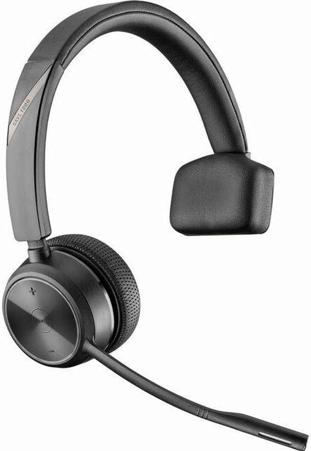 Poly Savi 7210 Office Headset - Mono - Wireless - DECT 6.0 - 393.7 ft - On-ear - Monaural - Ear-cup - Noise Cancelling, Omni-directional Microphone - Noise Canceling - Black